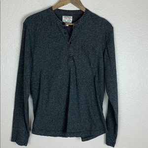 Lucky Brand long sleeve charcoal button Henley